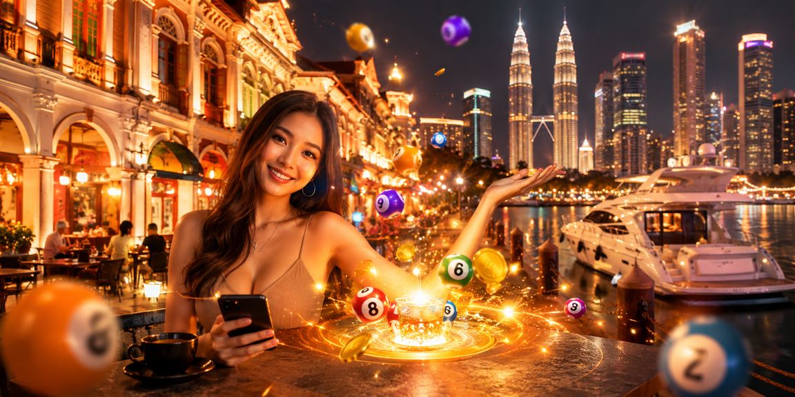 Paparan tiket loteri Malaysia gaya tempatan di kawasan bandar Kuala Lumpur